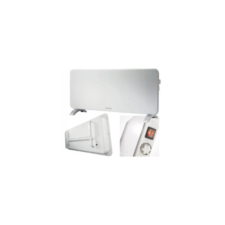 Convector electric Gorenje 2000MP, 2000W, 24 nivele de putere, alb, 43x92x24cm