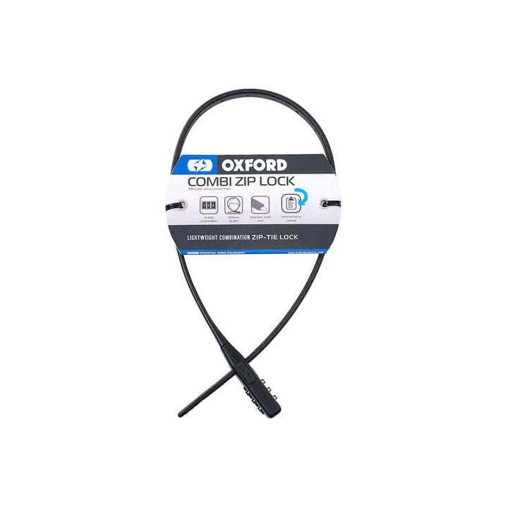 Kerékpárzár OXC Combi Zip, 3 számjegyű, 470mm, 73g