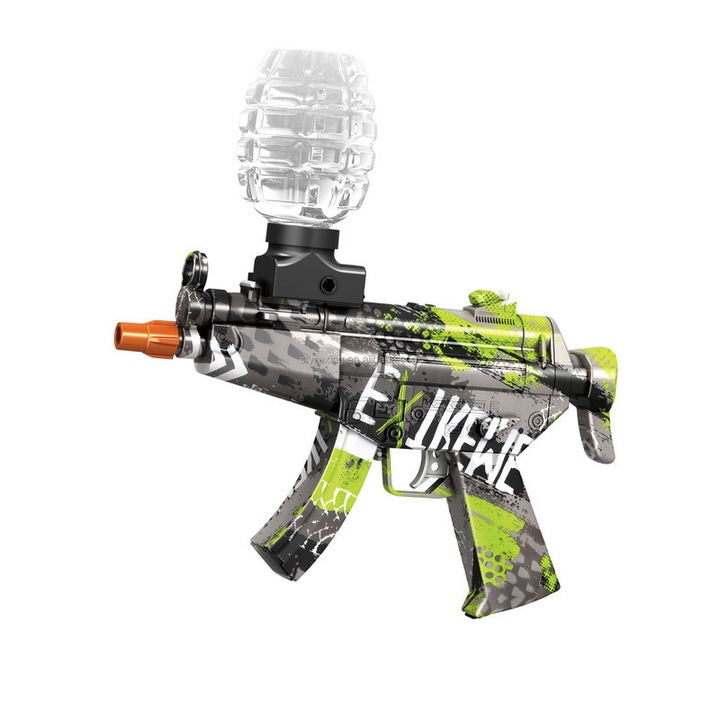 Комплект играчки MP5 Water Bomb Shoot GSM - Воден пистолет с обхват 15м, Агресивен дизайн с пламъци и живи цветове, Идеален за водни битки и приключения на открито, Препоръчва се за деца над 14 години