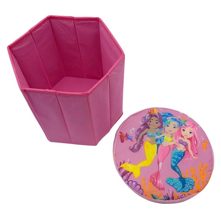 Tárolódoboz tetővel, Disney, poliészter, sokszínű