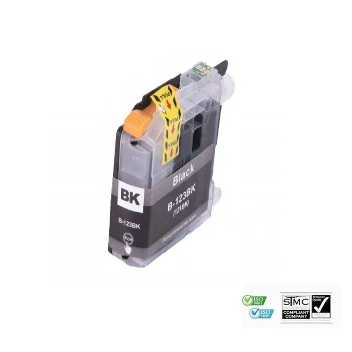 Cartus cerneala compatibil Brother LC123XL LC-123XL, negru black, 20 ml, pentru BROTHER DCP J132W, DCP J152W, DCP J172W, DCP J4110DW, DCP J552DW, DCP J752DW, MFC J245, MFC J4410DW, MFC J4510DW, MFC J4610DW, J470DW, J4710DW, J650DW
