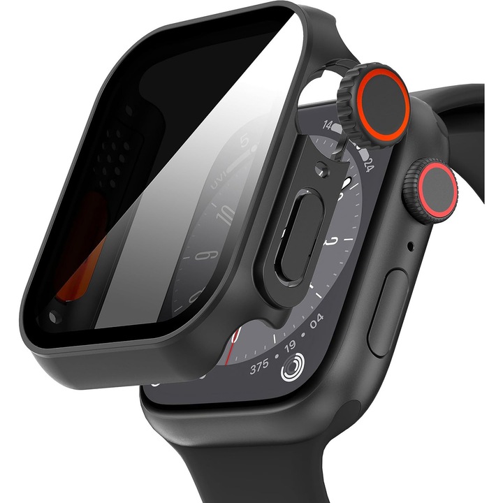Tok Apple Watch Series 9/8/7 Hozzá Anti Spy védőtok, PsAyl®, 45mm, Fekete