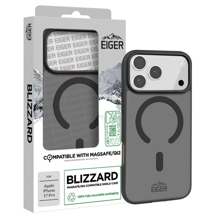 Husa Eiger Blizzard Magsafe GRS compatibila cu iPhone 17 Pro Negru