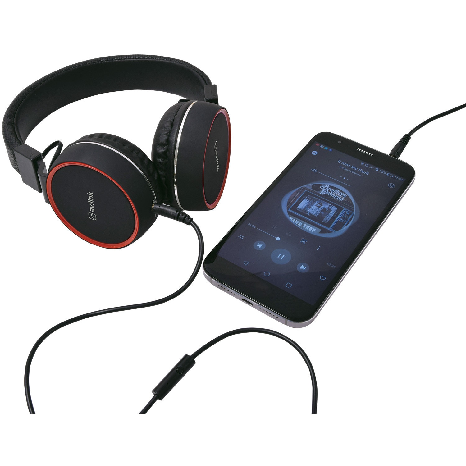 Casti on ear cu fir si microfon AV:Link PH10-BLK