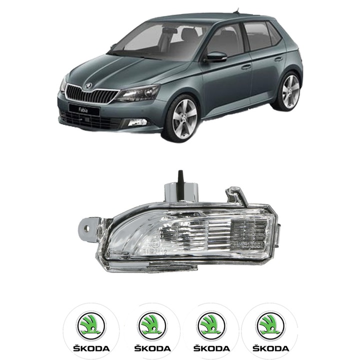 Semnalizator Partea Stanga SKODA FABIA III (NJ3) din 2014-2021, Auto, Blic, 4 Stickere auto cu SKODA