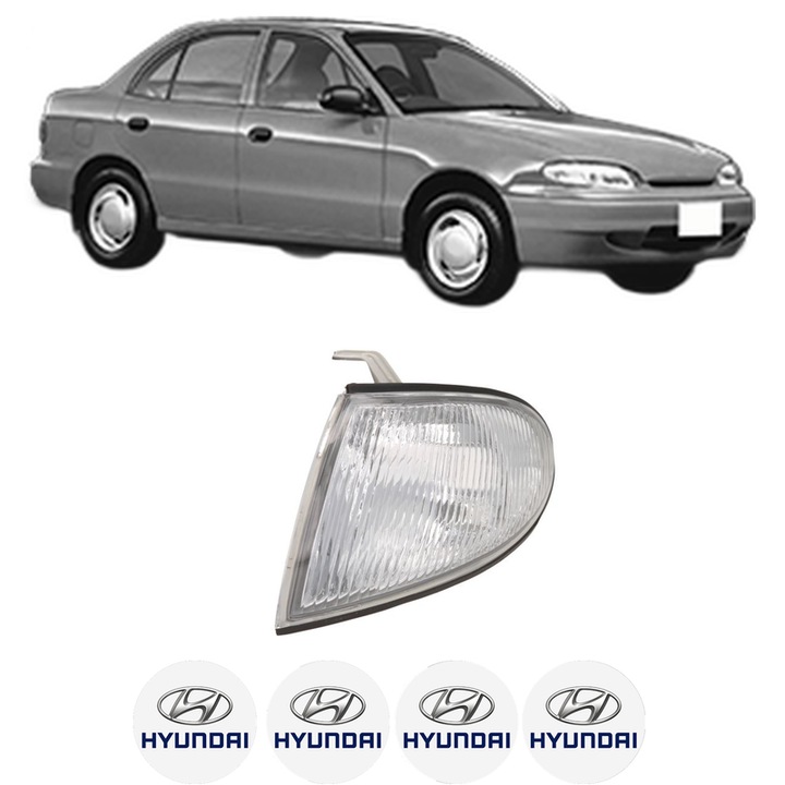 Semnalizator Fata Stanga HYUNDAI ACCENT Saloon (X-3) din 1994-2000, Auto, Depo, 4 Stickere auto cu HYUNDAI
