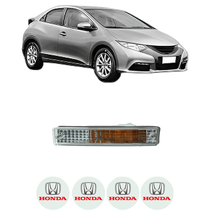 Semnalizator Fata Stanga HONDA CIVIC IX (FK) din 2012-2016, Auto, Depo, 4 Stickere auto cu HONDA