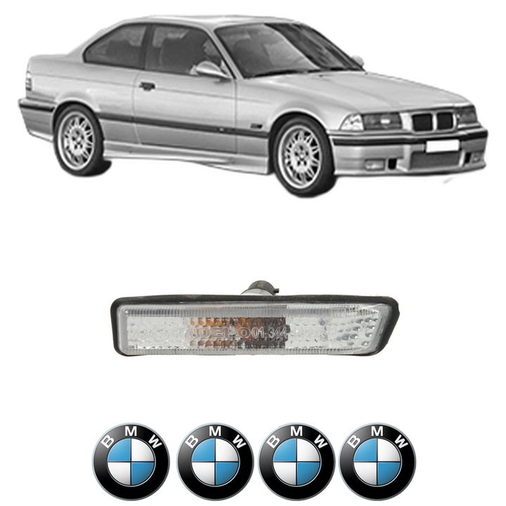 Semnalizator Partea Dreapta BMW Seria 3 Coupe (E36) din 1991-1999, Auto, Depo, 4 Stickere auto cu BMW Seria