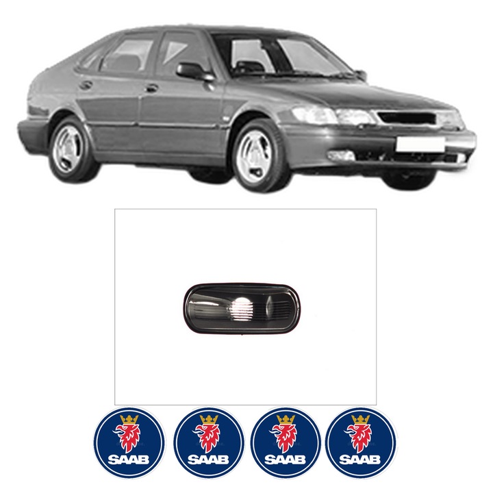 Semnalizator Partea Dreapta / Stanga SAAB 9-3 (YS3D) din 1998-2002, Auto, Depo, 4 Stickere auto cu SAAB