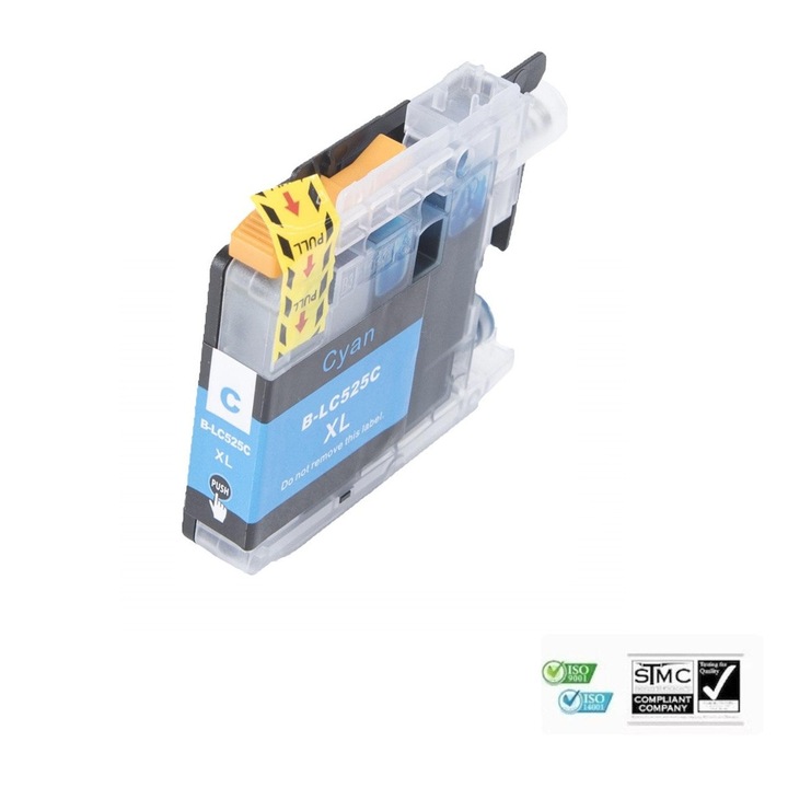 Tintapatron, kompatibilis Brother LC525XL LC-525XL, ciánkék, 16 ml, BROTHER DCP-J100 / DCP-J105 / MFC-J200 készülékekhez