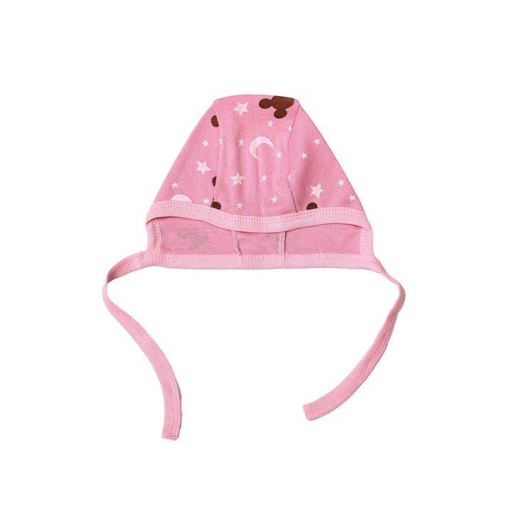 Caciulita bumbac, Rombaby, imprimeu soricel roz, 12-18 luni