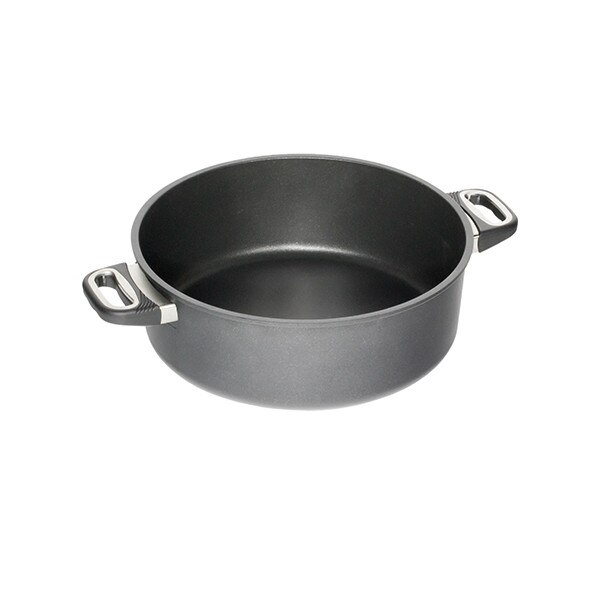 Oala AMT, 32cm, Inaltime 12cm, 6.3 l, Aluminiu, Negru