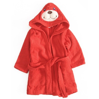 Halat de baie din bumbac, rosu-2-3 ani Halat de baie din bumbac, rosu-2-3 ani