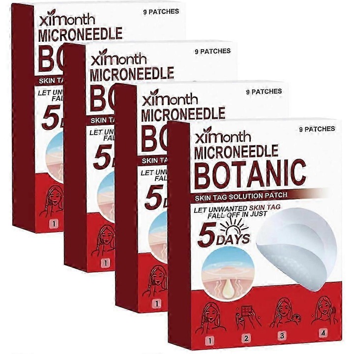 Plasturi pentru indepartarea leziunilor cutanate, 4 pachete, tehnologie cu microace, potrivite pentru toate tipurile de piele, utilizare usoara