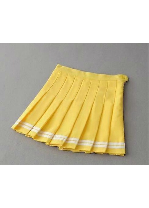 Плисирана мини пола, в стил Preppy, за жени и момичета, полиестер и памук