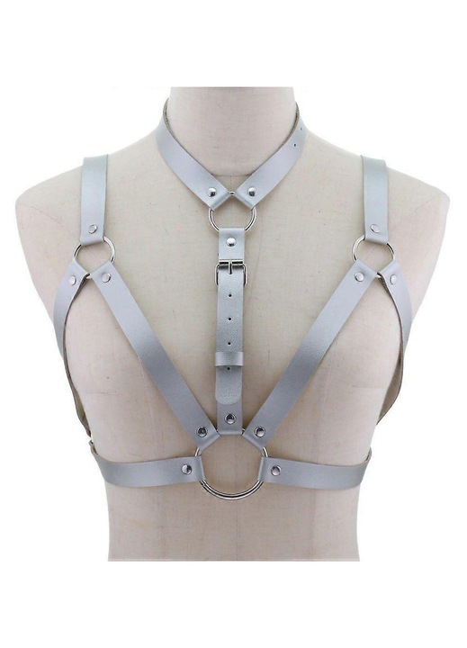 Ham sexy unisex, piele, stil alternativ, Argintiu, One Size