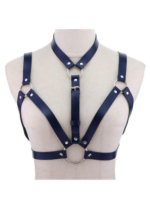 Ham sexy unisex, decopunk, piele, bleumarin, One Size INTL