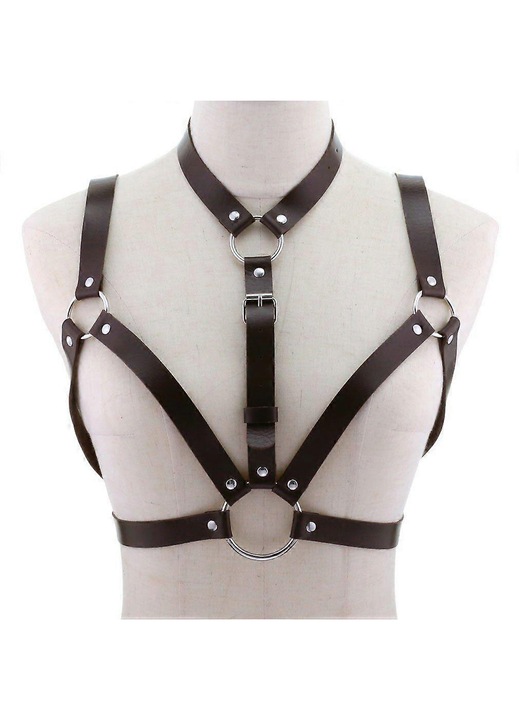 Ham sexy unisex, decopunk, piele, maro inchis, One Size INTL