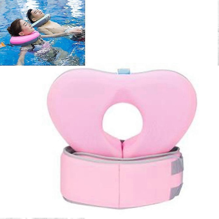 Надуваем пояс за плуване, розов, размер XL, за деца и възрастни, без помпа