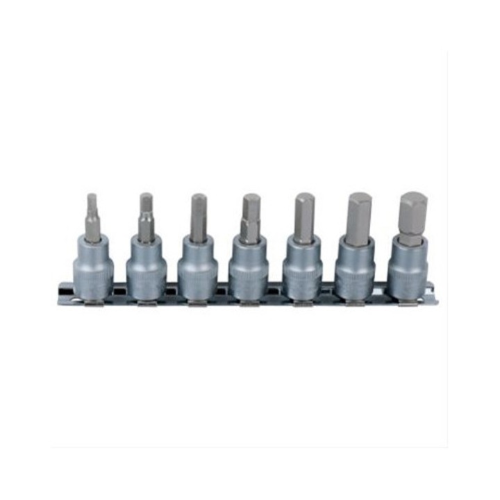 Set capete de clichet 1/4 cu locas hexagonal, 7 pcs, 2, 58mm