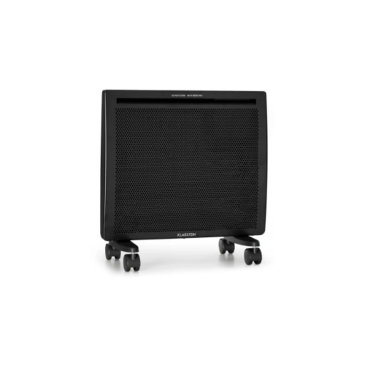 Radiator electric Klarstein Hot Spot Slimcurve Double Wave, 1000W, 46x40cm, mobil, cu roti, protectie copii