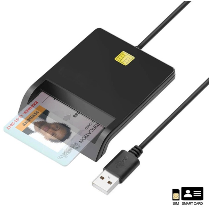 Cititor electronic carti de identitate Smart Card FlatReader, USB 2.0