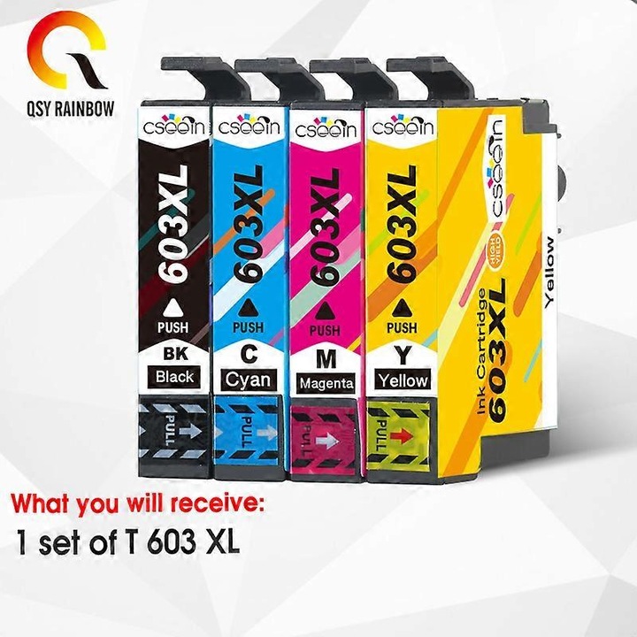 Kompatibilis tintapatronok Epsonhoz, 4 darabos készlet, színek: fekete, cián, magenta, sárga