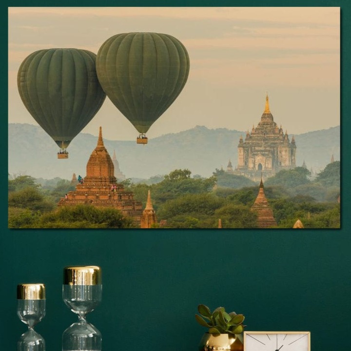 Картина на канава LuxCanva® O1040, Premium, Приключение в Мианмар, 100 X 150 СМ, Платно 100% Памук 400гр/м2, Рамка, Дърво, За Офис, Всекидневна, Спалня