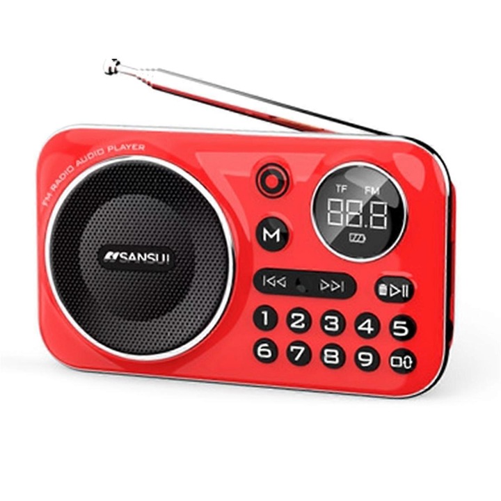 Radio portabil F21, Bluetooth 5.0, red, 3W, suporta casti