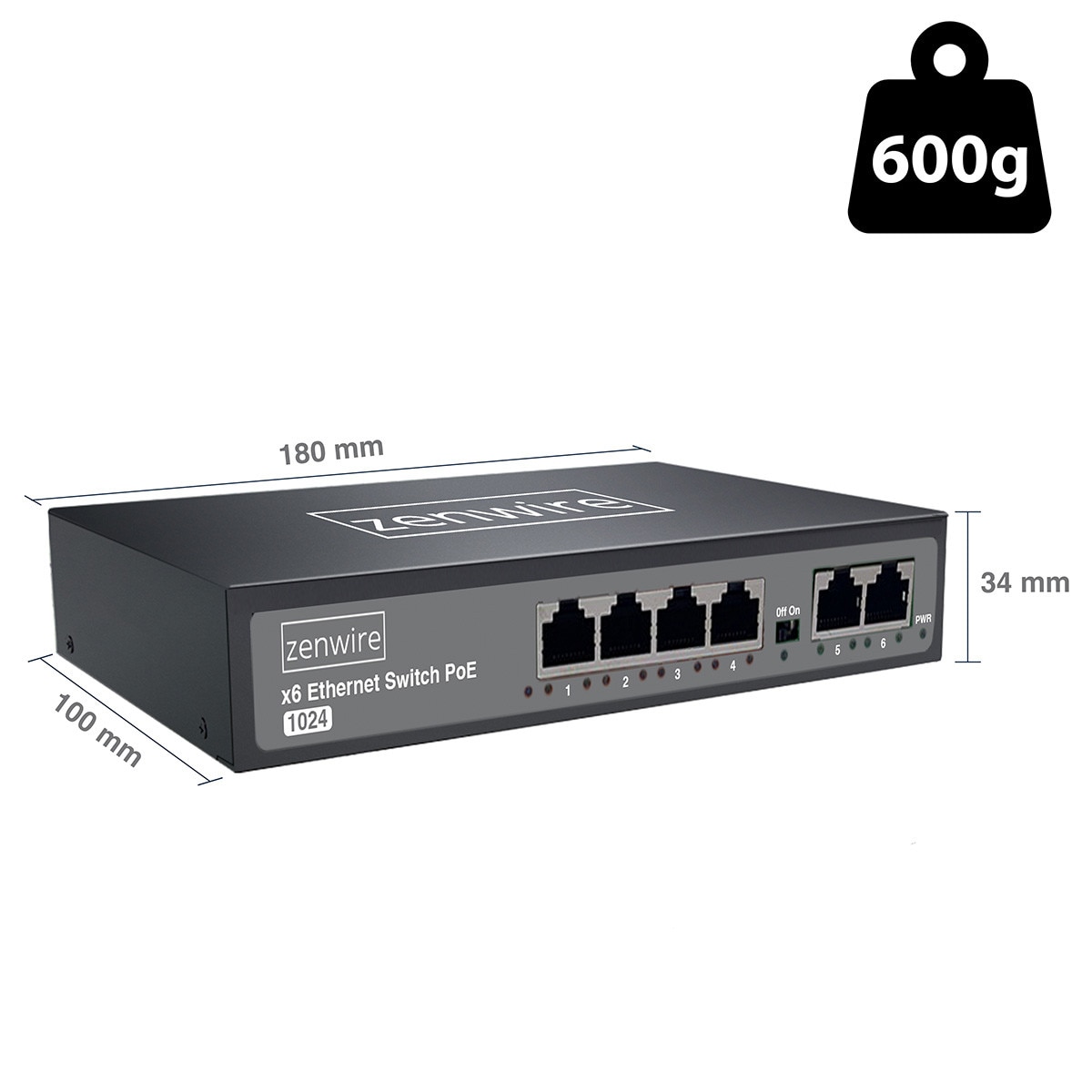 HD660S＋TRIPOWIN GranVia Switch Cudy FS1006PL, 4 porturi PoE, 2 porturi Uplink, 10 / 100