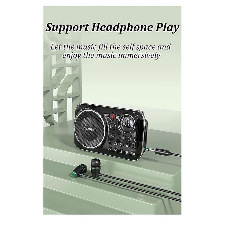 Radio portabil F21, Bluetooth 5.0, red, 3W, suporta casti