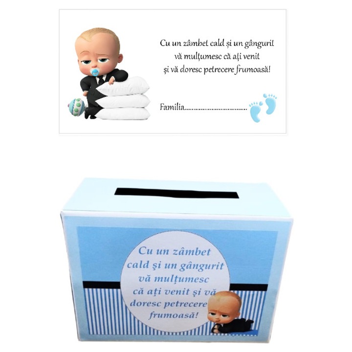 Set Botez Baby Boss - 50 plicuri + 1 cutie