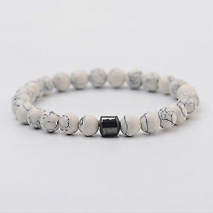 Bratara terapeutica anti-fumat, 8mm, detoxifiere plamani, alb