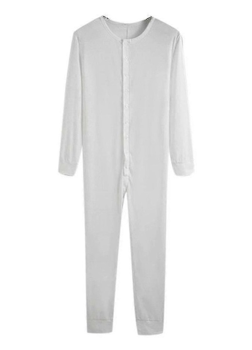 Férfi egyrészes hálóruha, pamut, fehér, 2XL