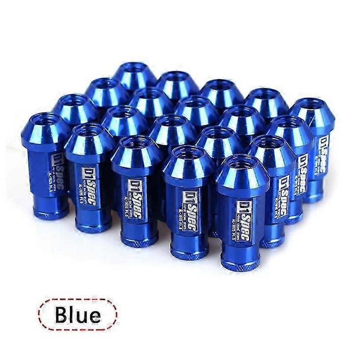 Set 20 bucati piulite de roata din aluminiu D1spec, M12x1.5, 52mm, anti-furt, pentru tuning auto