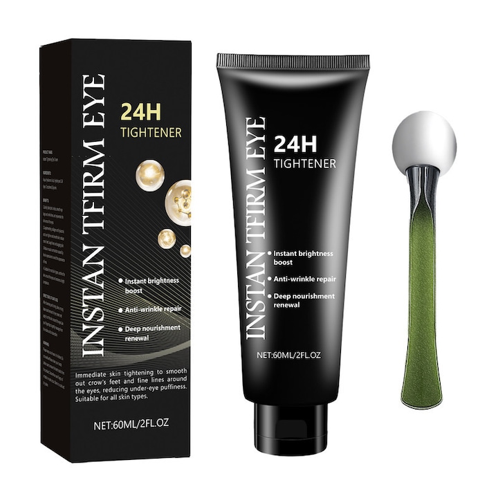 Retinol szemkörnyékápoló krém – 60 ml Ideiglenes krém azonnali feszesítő hatással a szemkörnyékre, szemkörnyékápoló krém applikátorral, táskák, duzzanatok és ráncok ellen a szem körül – Öregedésgátló és feszesítő