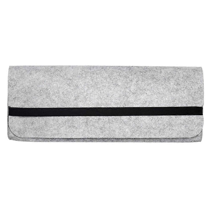 Husa de protectie pentru tastatura, 44x20x4cm, gri deschis, din fetru
