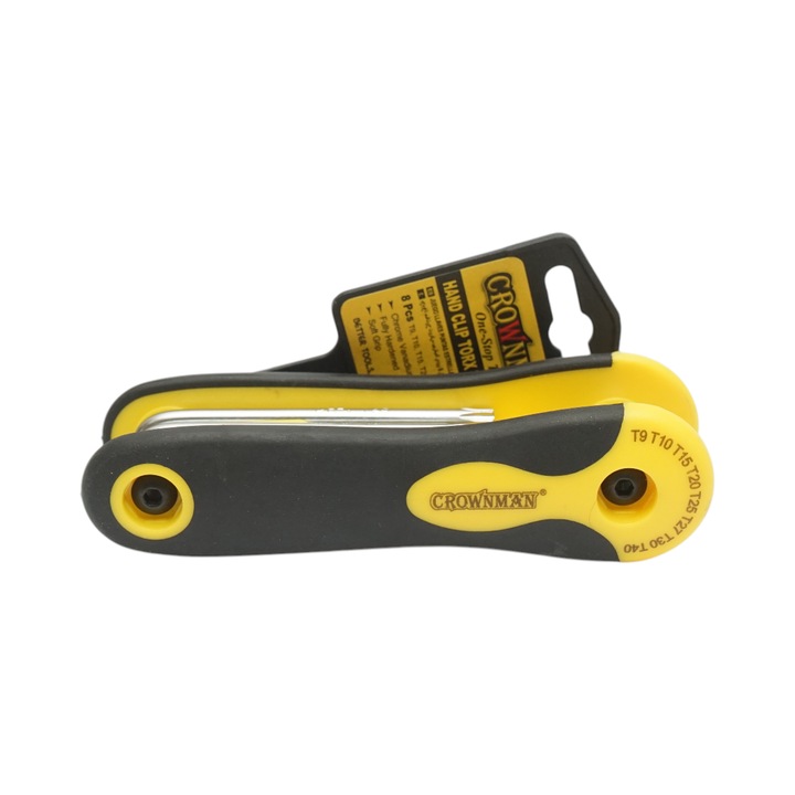 Set 8 chei imbus torx pliabile cu maner tip briceag T9-T40mm Cr-V Crownman