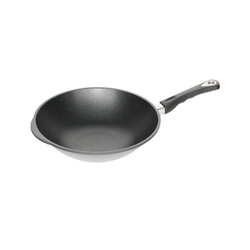 Tigaie Wok AMT, Cu inductie, 32x11cm, 3 l, Aluminiu, Negru Tigaie Wok AMT, Cu inductie, 32x11cm, 3 l, Aluminiu, Negru