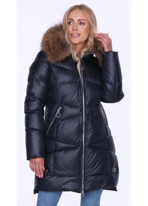 Jacheta dama puf, talie usoara, Bleumarin, S