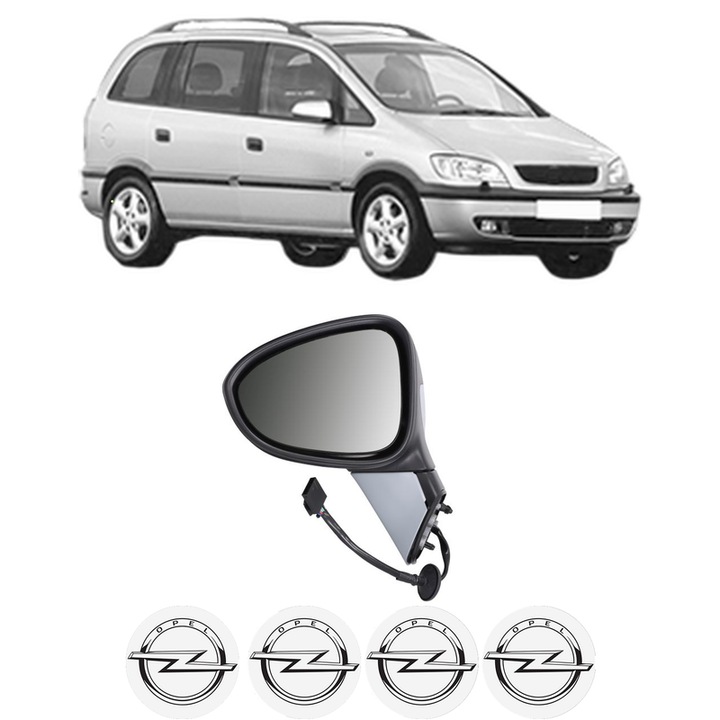 Oglinda Completa Stanga OPEL ZAFIRA din 1999-2019, auto, Reglaj Electric, 4 stickere auto cu OPEL