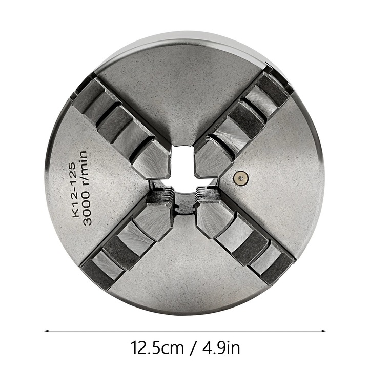 Mandrina de Strung Auto-Centranta, 4 Gheare, Otel, Diametru 80/100/125mm, Set cu Flansa