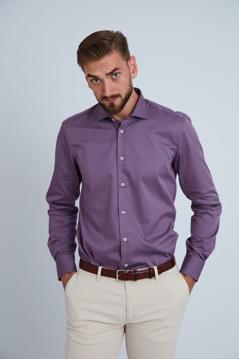 Camasa premium barbati, bumbac, regular fit - FRONTERA - mov (Culoare: Mov, Marime: 42)