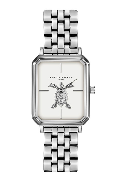Amelia Parker, Правоъгълен часовник с детайл на циферблата, Сребърен