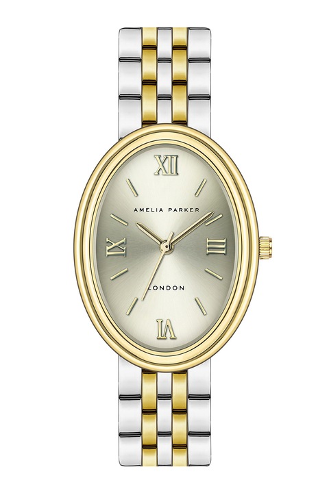 Amelia Parker, Двуцветен часовник от неръждаема стомана, Сребърен, Златист