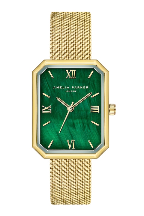 Amelia Parker, Часовник с мрежеста верижка от неръждаема стомана, Златист