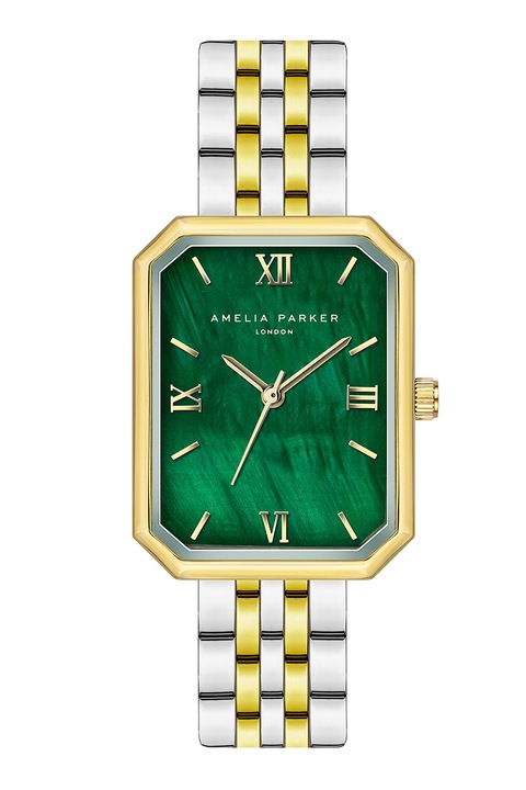 Amelia Parker, Двуцветен часовник от неръждаема стомана, Сребърен, Златист