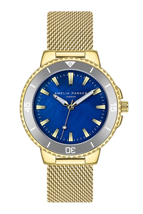 Amelia Parker, Овален часовник с мрежеста верижка, Златист