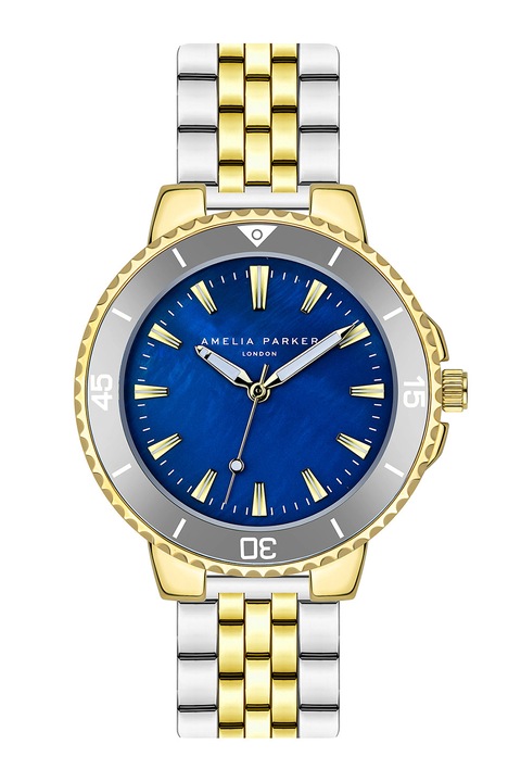 Amelia Parker, Двуцветен овален часовник, Сребърен, Златист