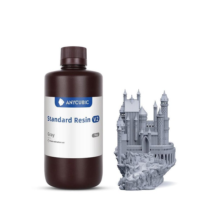 Fotopolimer Gyanta Anycubic Standard V2, UV Gyanta, 365-405nm, 1kg, Szürke